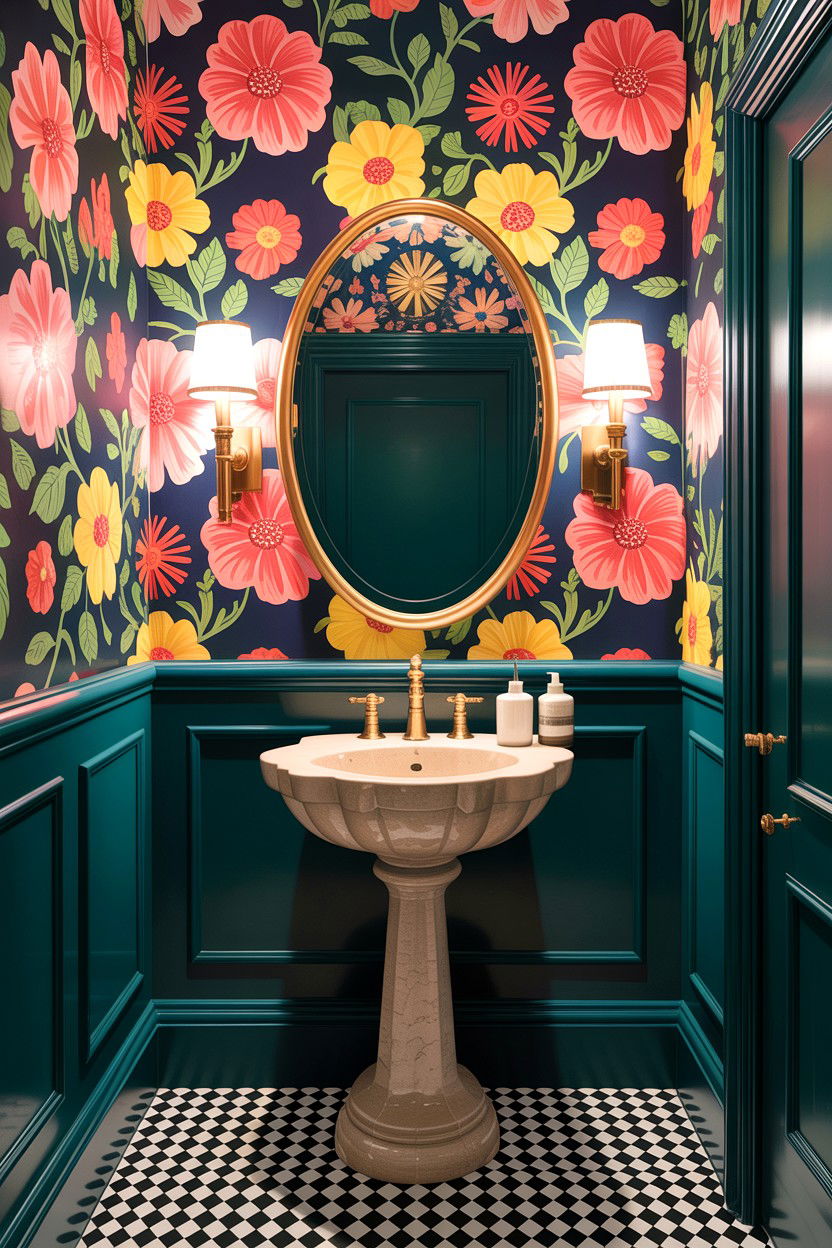 Colorful Powder Room - 30 ideal bathroom ideas