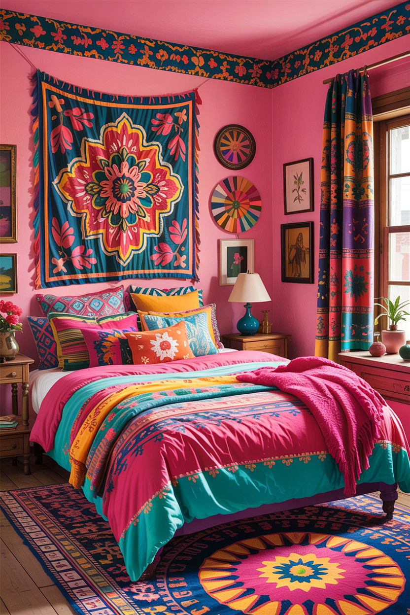 Colorful bohemian bedroom - 30 bohemian bedroom ideas