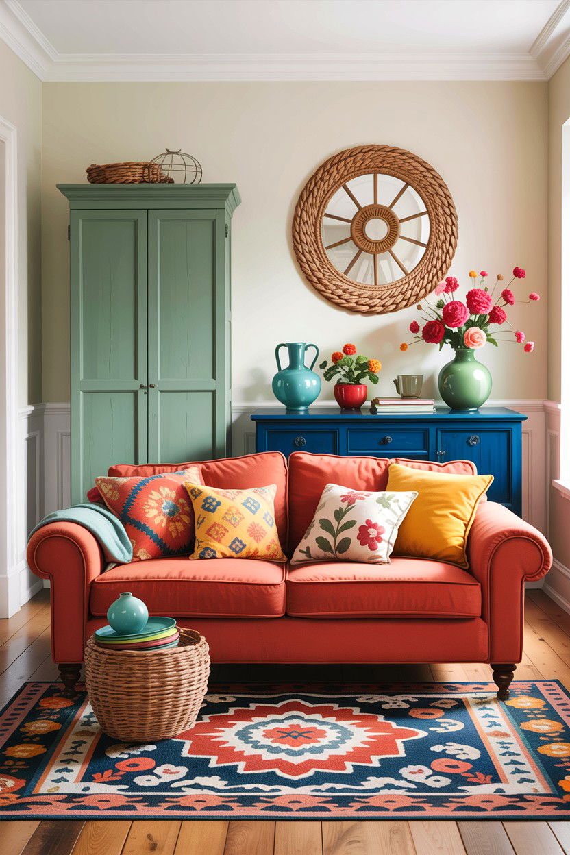 Colorful country living room furniture - 30 living room country furniture ideas