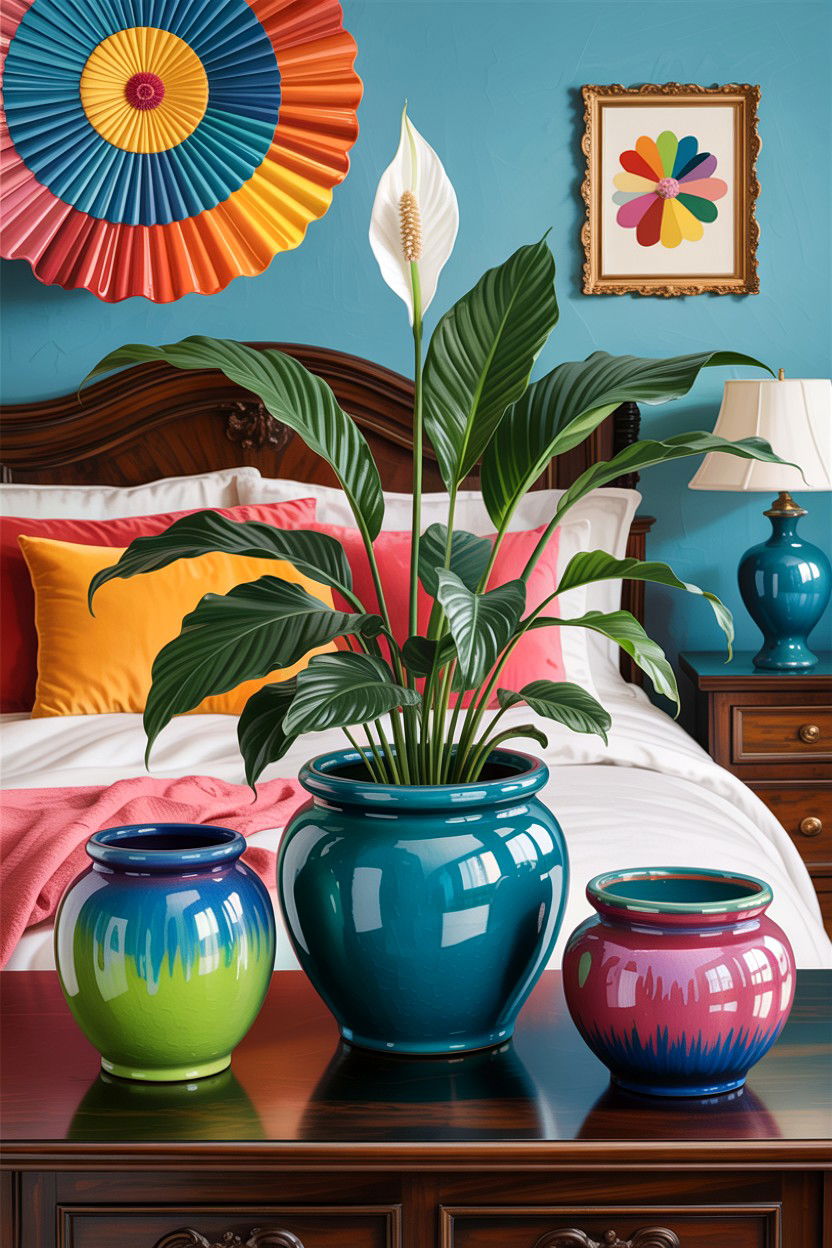 Colorful glazed pots - 30 bedroom planters