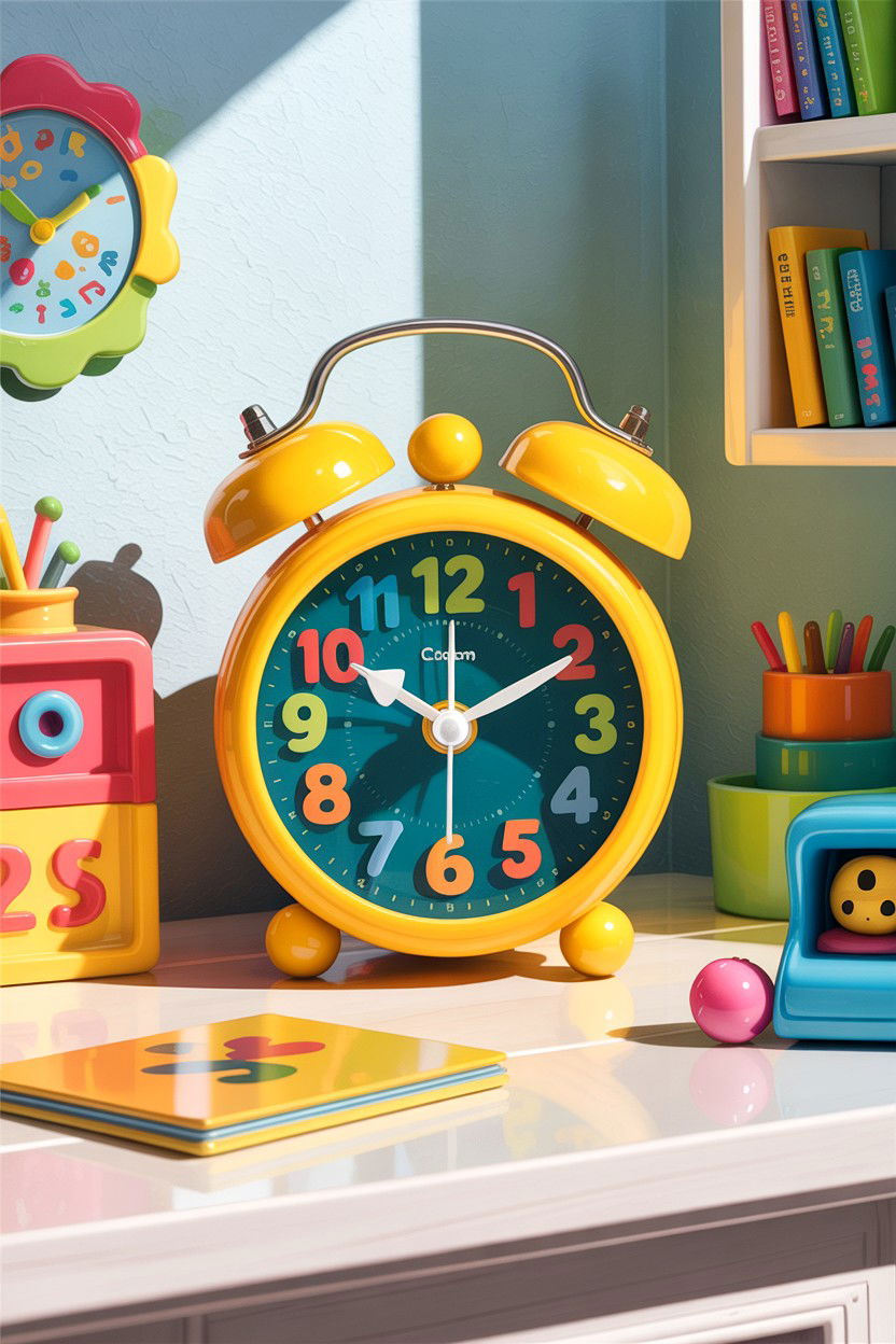 Colorful kids alarm clock - 30 bedroom clock ideas