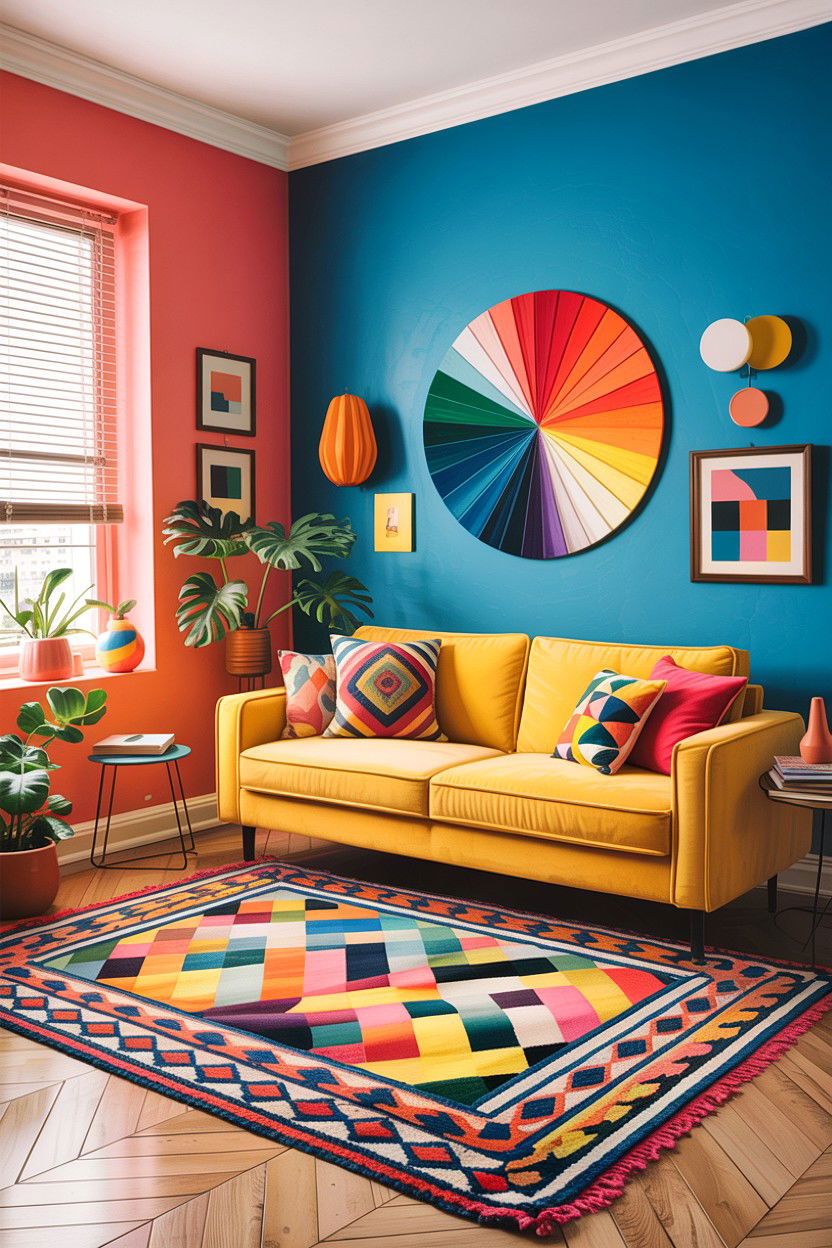 Colorful living room decor - 30 apartment living room ideas