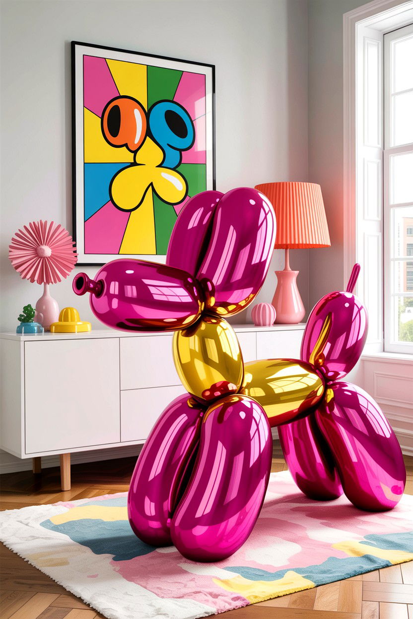Colorful pop art balloon dog - 30 living room figurines