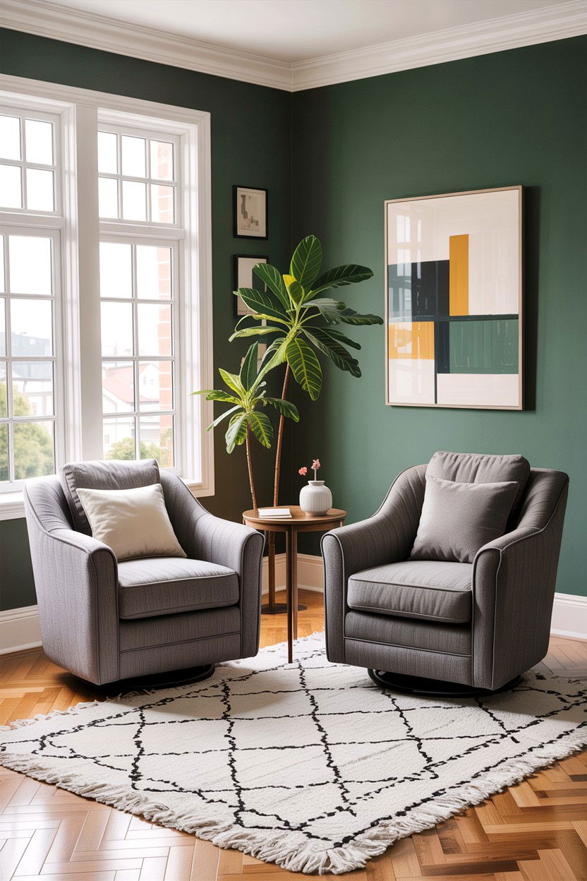 Comfortable Swivel Chair Set - 30 empty nester living room ideas