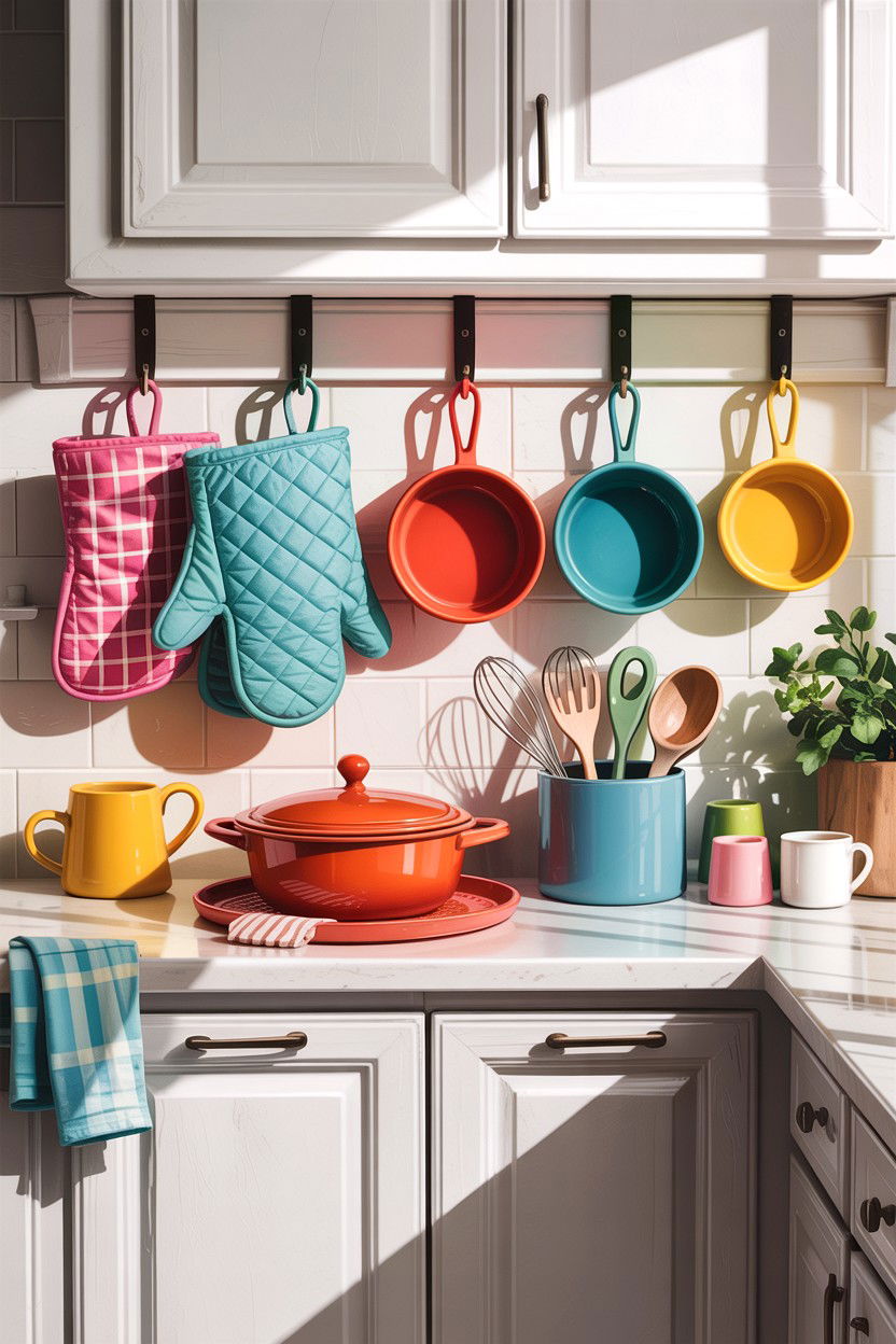 Command hook storage - 30 small kitchen space storage ideas