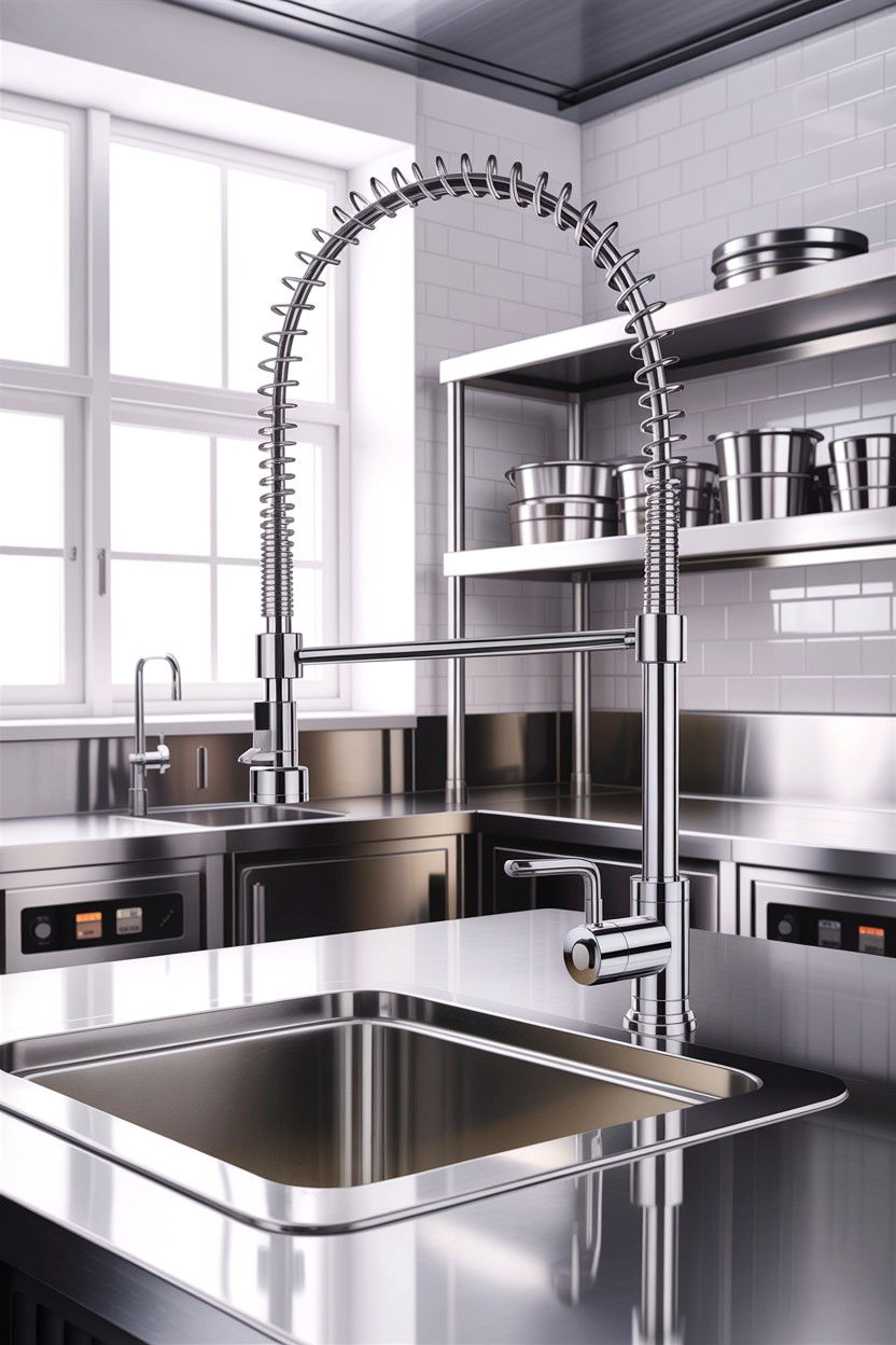 Commercial chrome kitchen faucet - 30 chrome faucet ideas