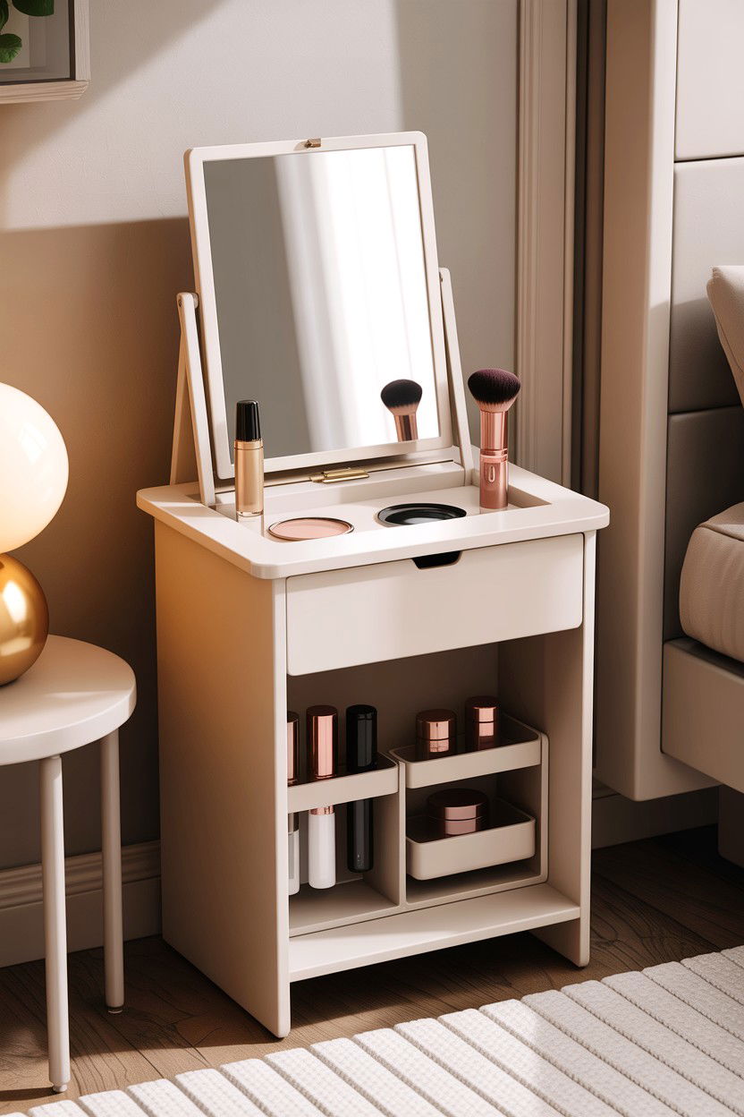 Compact folding vanity - 30 bedroom vanity ideas