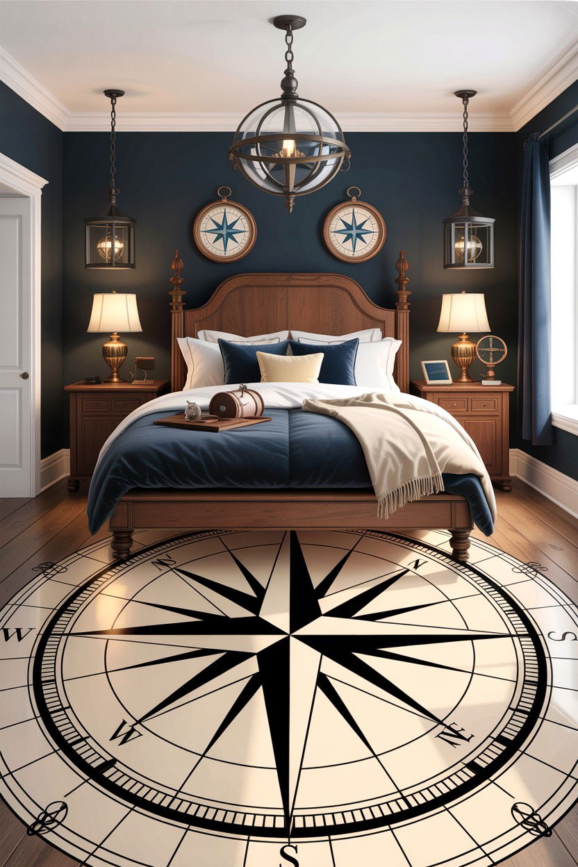Compass Rose Decor - 30 explorer bedroom ideas