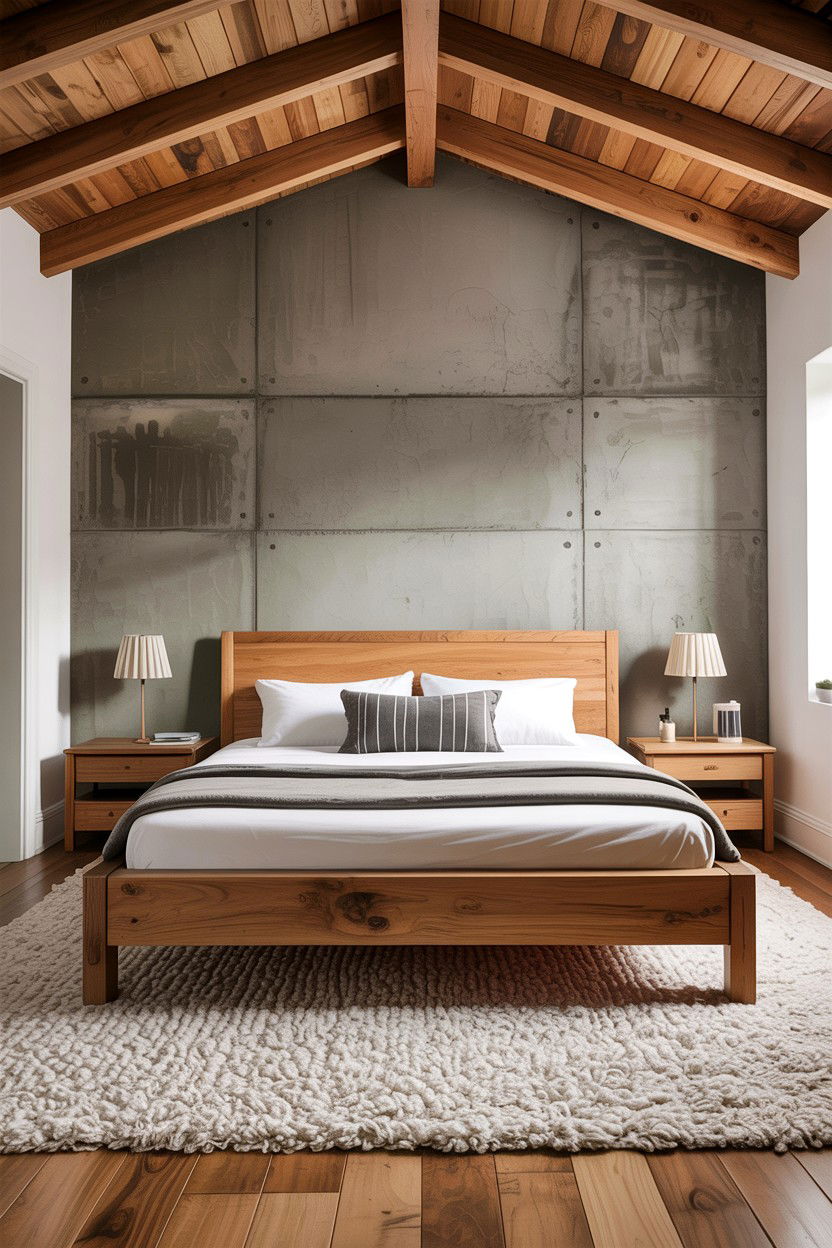 Concrete And Wood Bedroom - 30 concrete wall bedroom ideas
