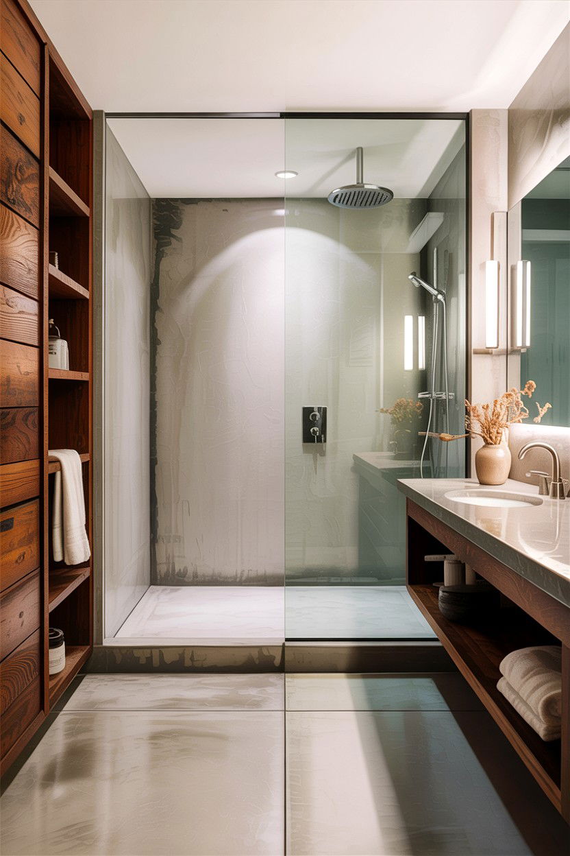 Concrete Bathroom Floor - 30 spacious bathroom ideas