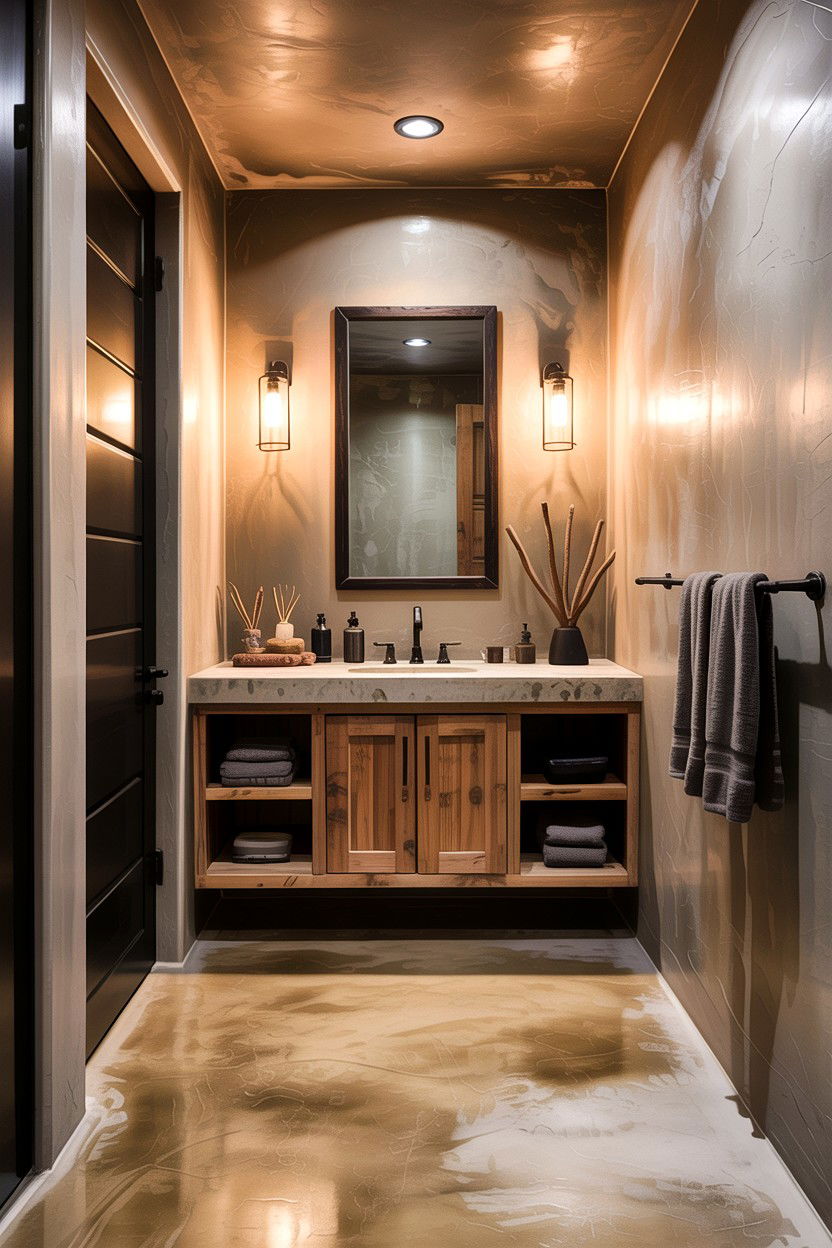 Concrete Bathroom Floor - 30 desert bathroom ideas