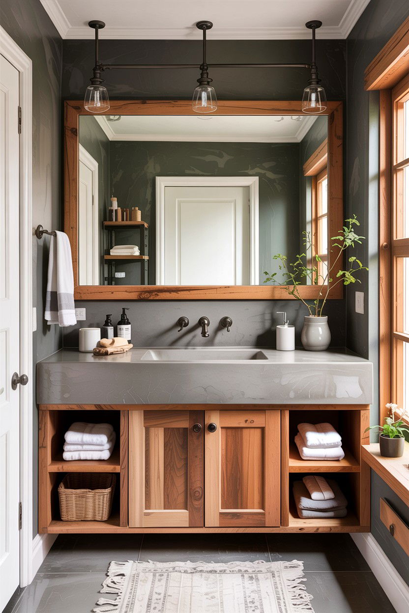 Concrete Bathroom Vanity - 30 custom bathroom vanity ideas