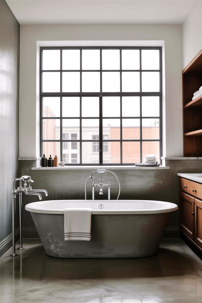 Concrete Freestanding Tub - 30 freestanding tub ideas