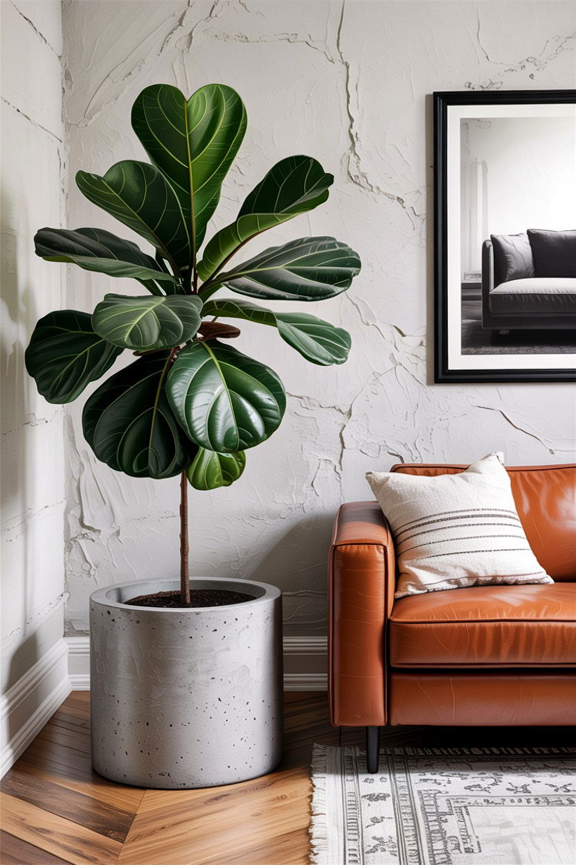 Concrete Indoor Planter - 30 handmade living room ideas