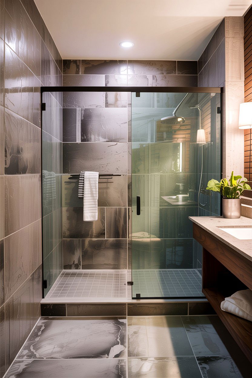 Concrete Look Porcelain Tile - 30 concrete bathroom ideas