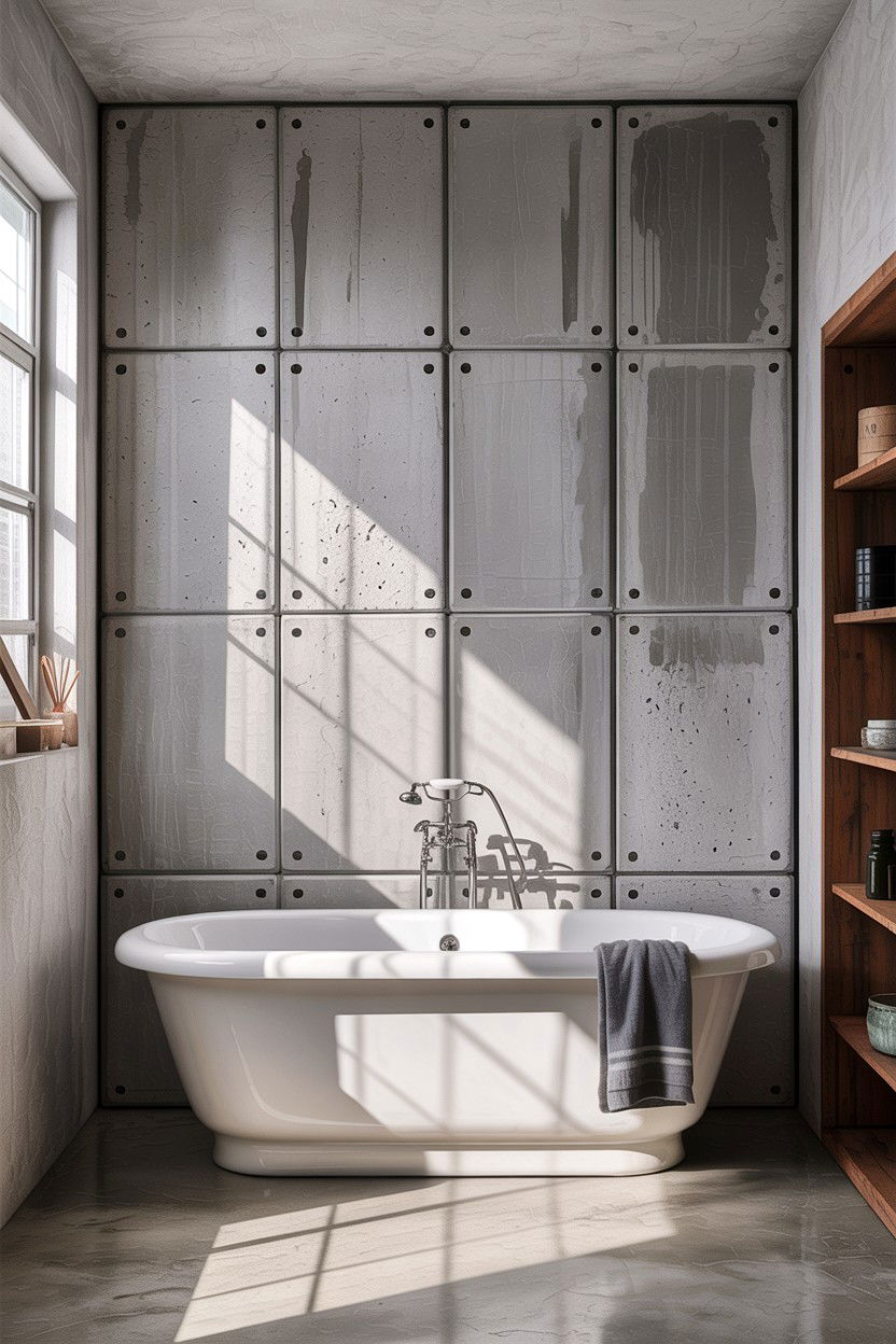 Concrete Slab Wall Panel - 30 concrete bathroom ideas