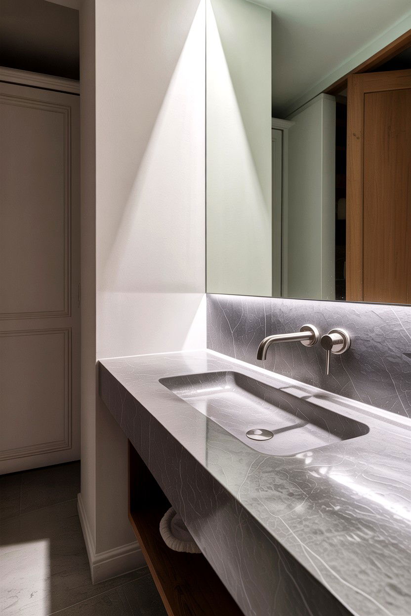 Concrete Vanity With Integrated Sink - 30 concrete bathroom ideas