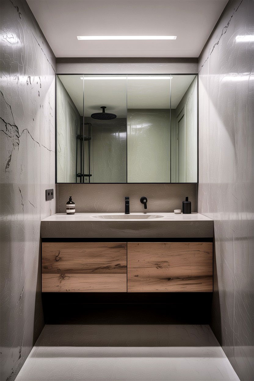 Concrete Wall Bathroom - 30 industrial bathroom ideas