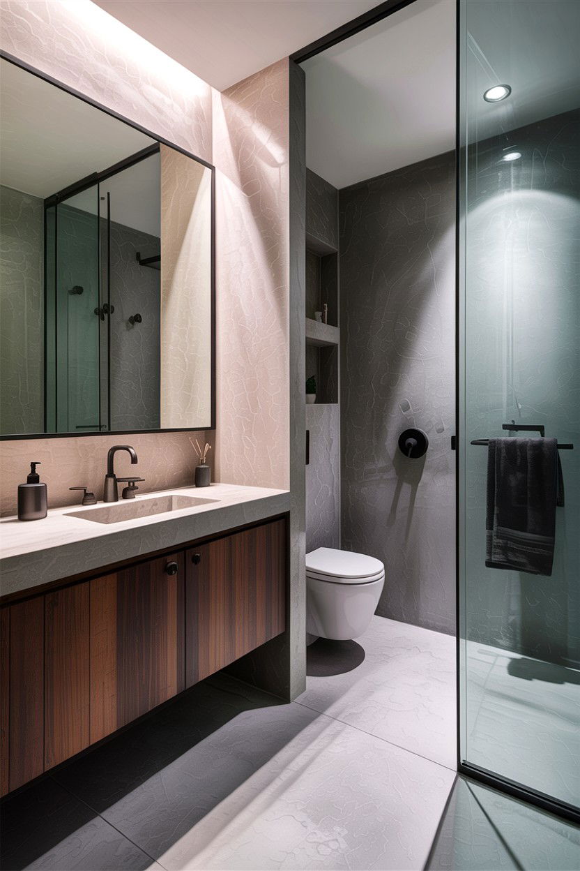 Concrete Wall Bathroom - 30 jaw-dropping bathroom ideas