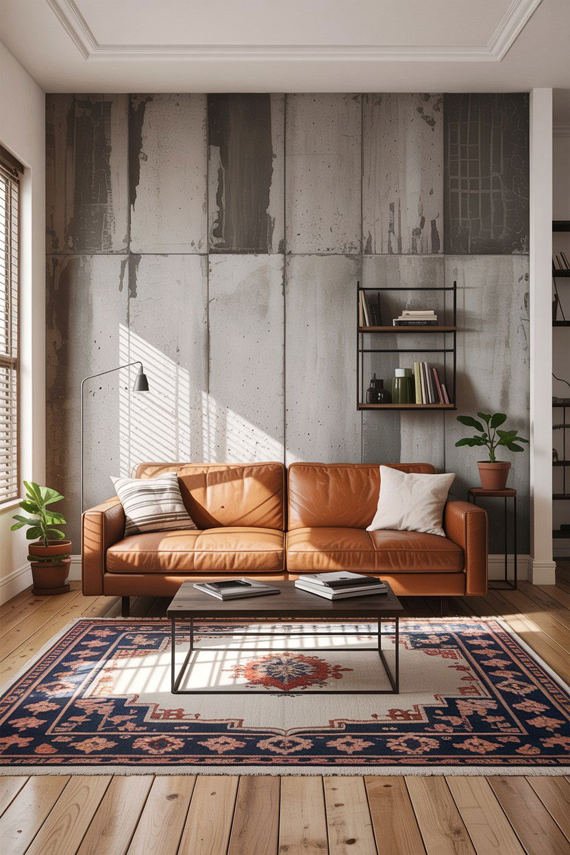 Concrete Wall Living Room - 30 high ceiling living room ideas