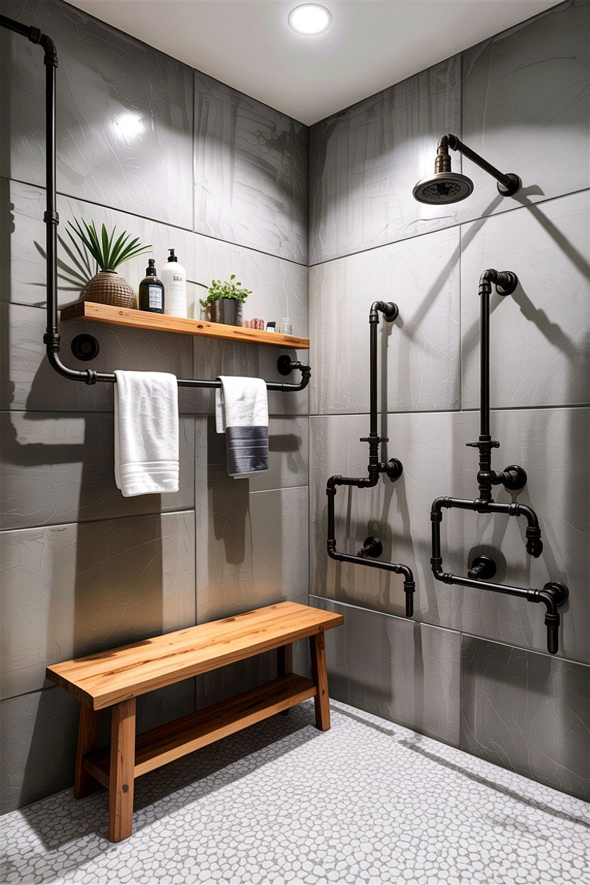 Concrete bathroom wall - 30 bathroom accent wall ideas