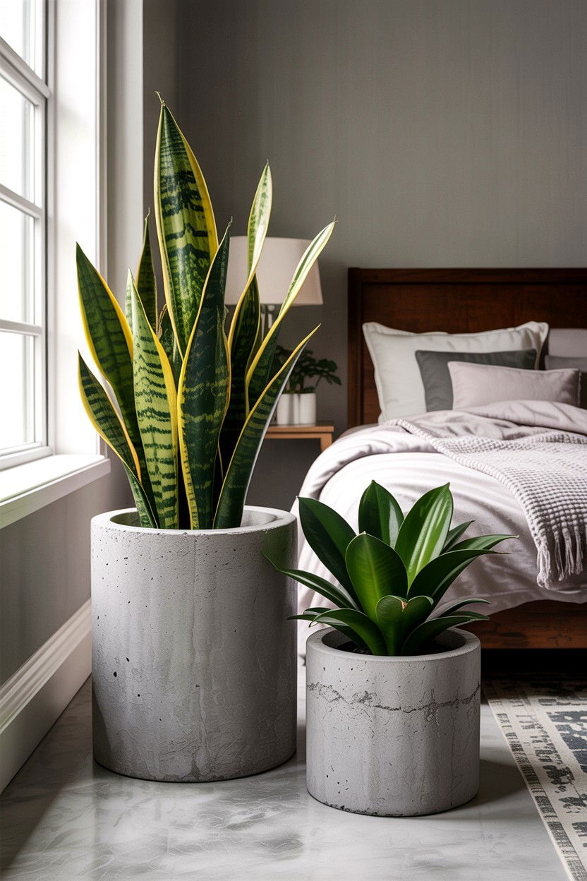 Concrete planters for bedroom - 30 bedroom planters