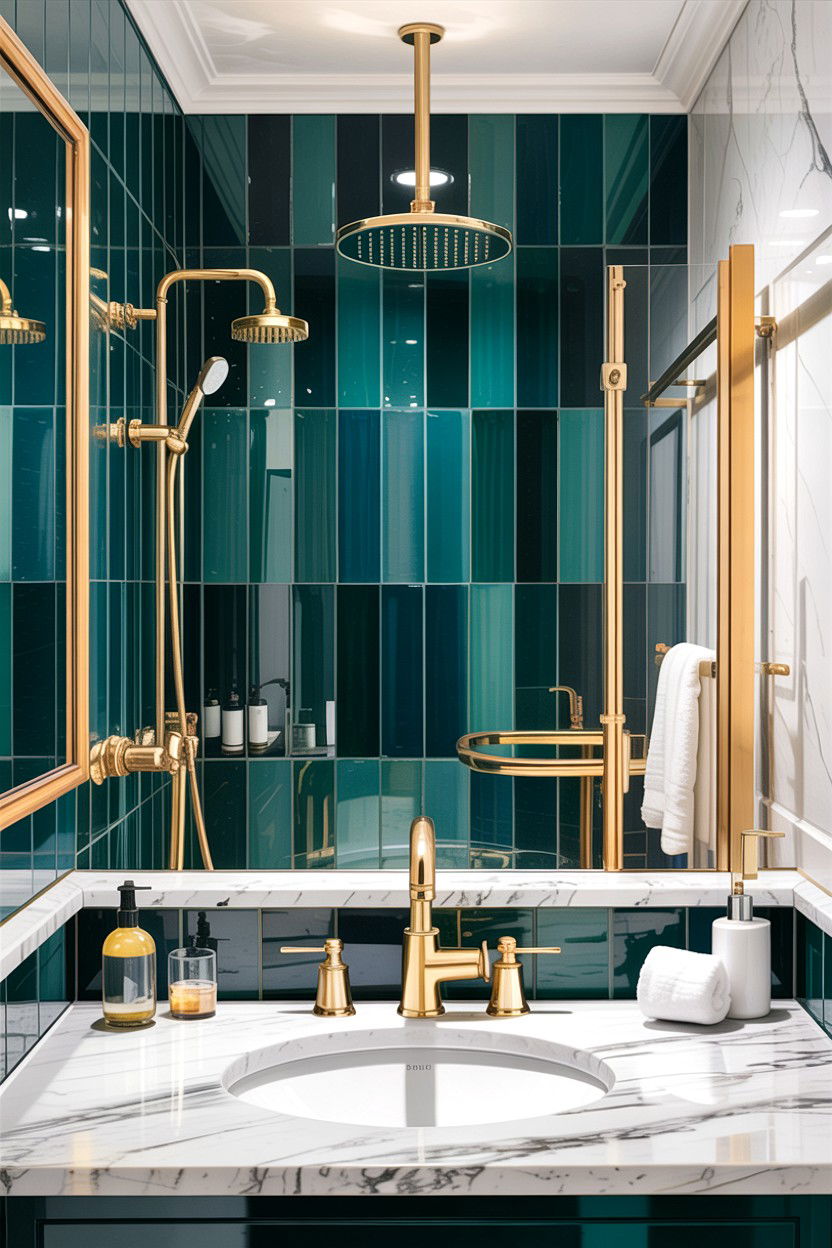 Condo bathroom gold hardware - 30 condo bathroom ideas