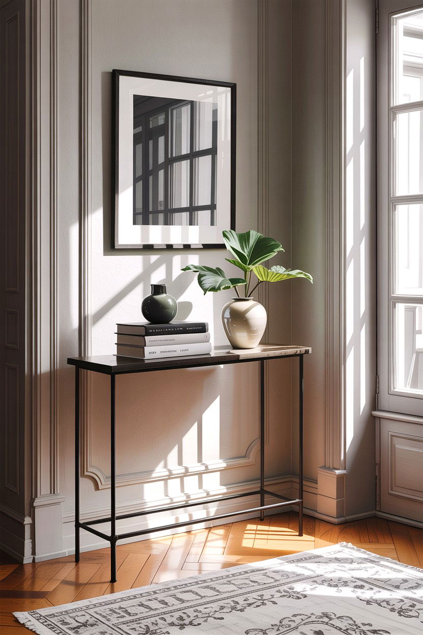 Console Table - 30 living room corner ideas