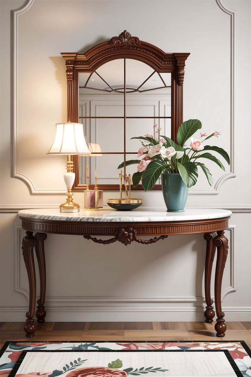 Console table with marble top - 30 living room Georgian furniture ideas