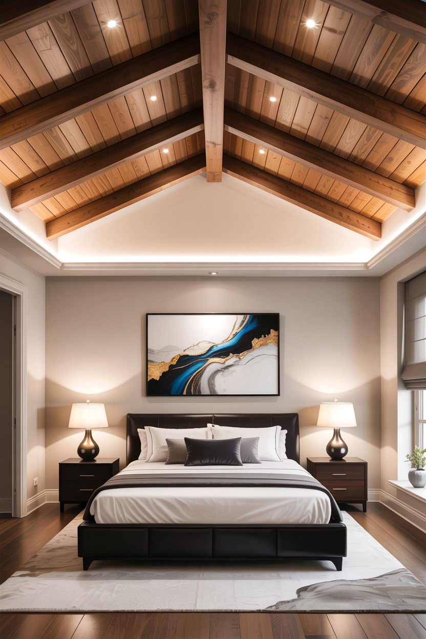 Contemporary Bedroom Ceiling Beam - 30 exposed beam bedroom ideas
