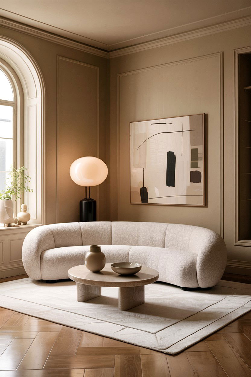 Contemporary Beige Living Room - 30 all beige living room ideas