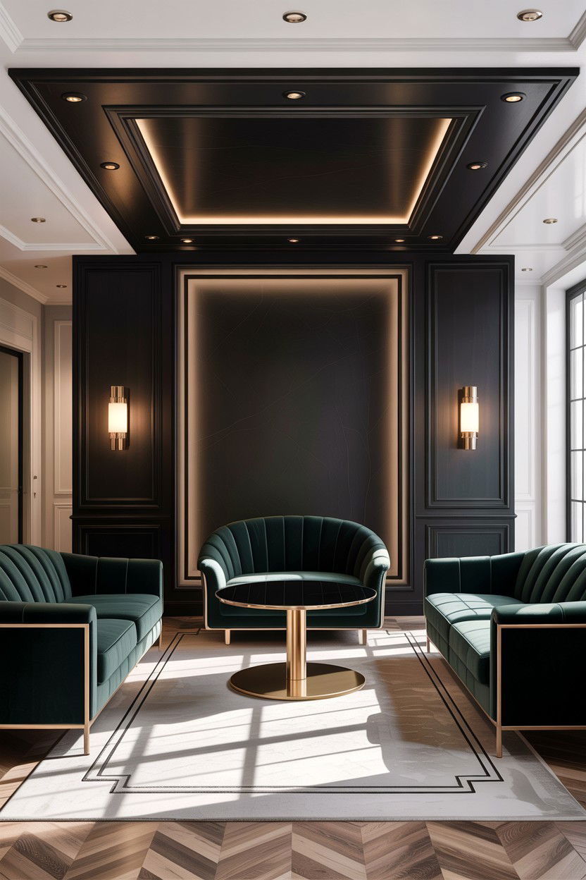 Contemporary Black Cove - 30 living room cove ceiling ideas