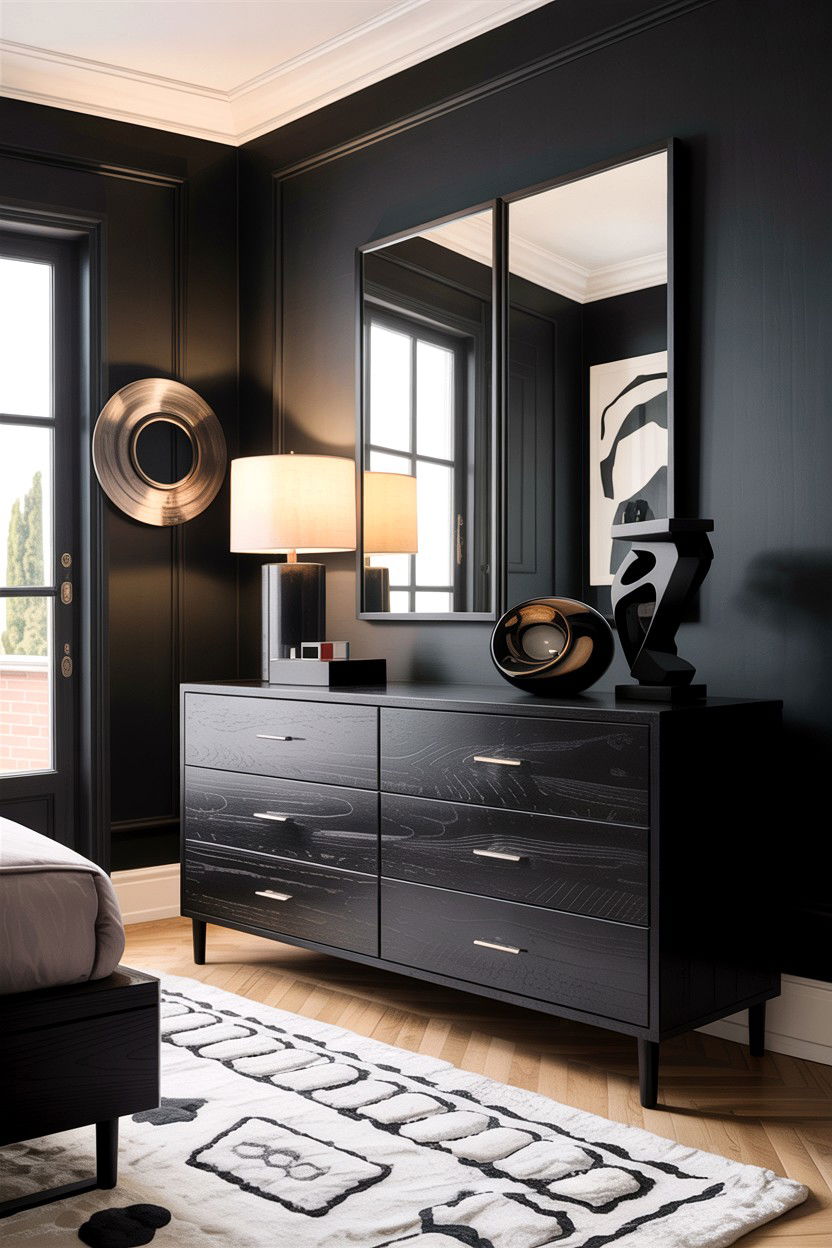 Contemporary Black Dresser - 30 bedroom black dressers