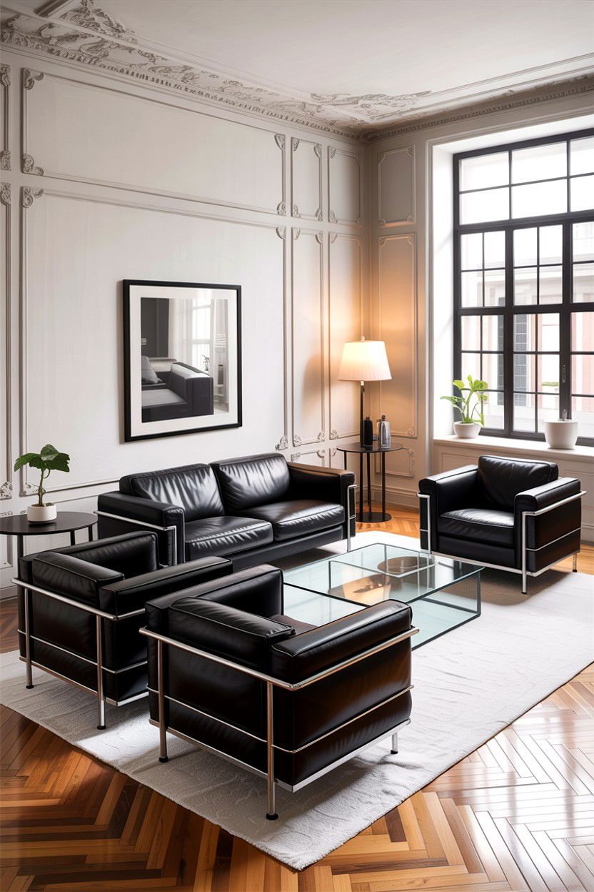 Contemporary Black Leather Set - 30 affordable living room sets