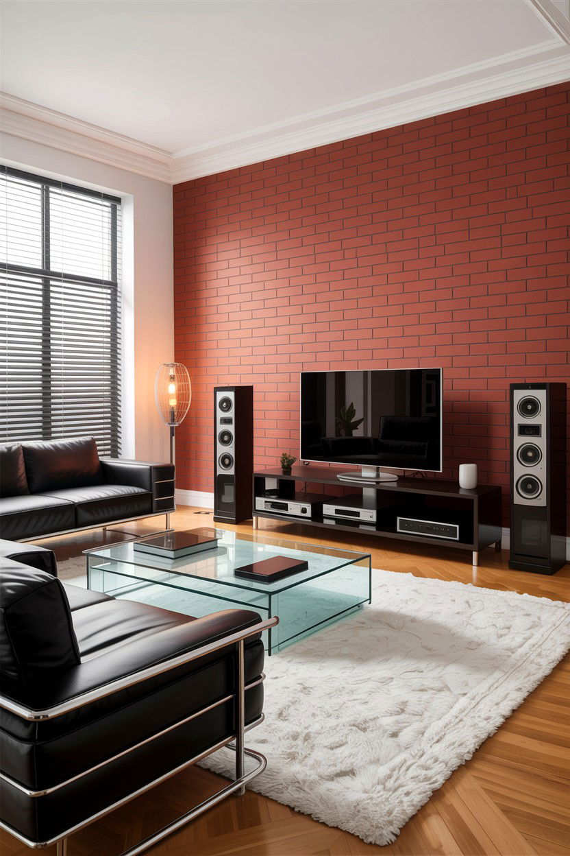 Contemporary Brick Living Room - 30 exposed brick living room ideas