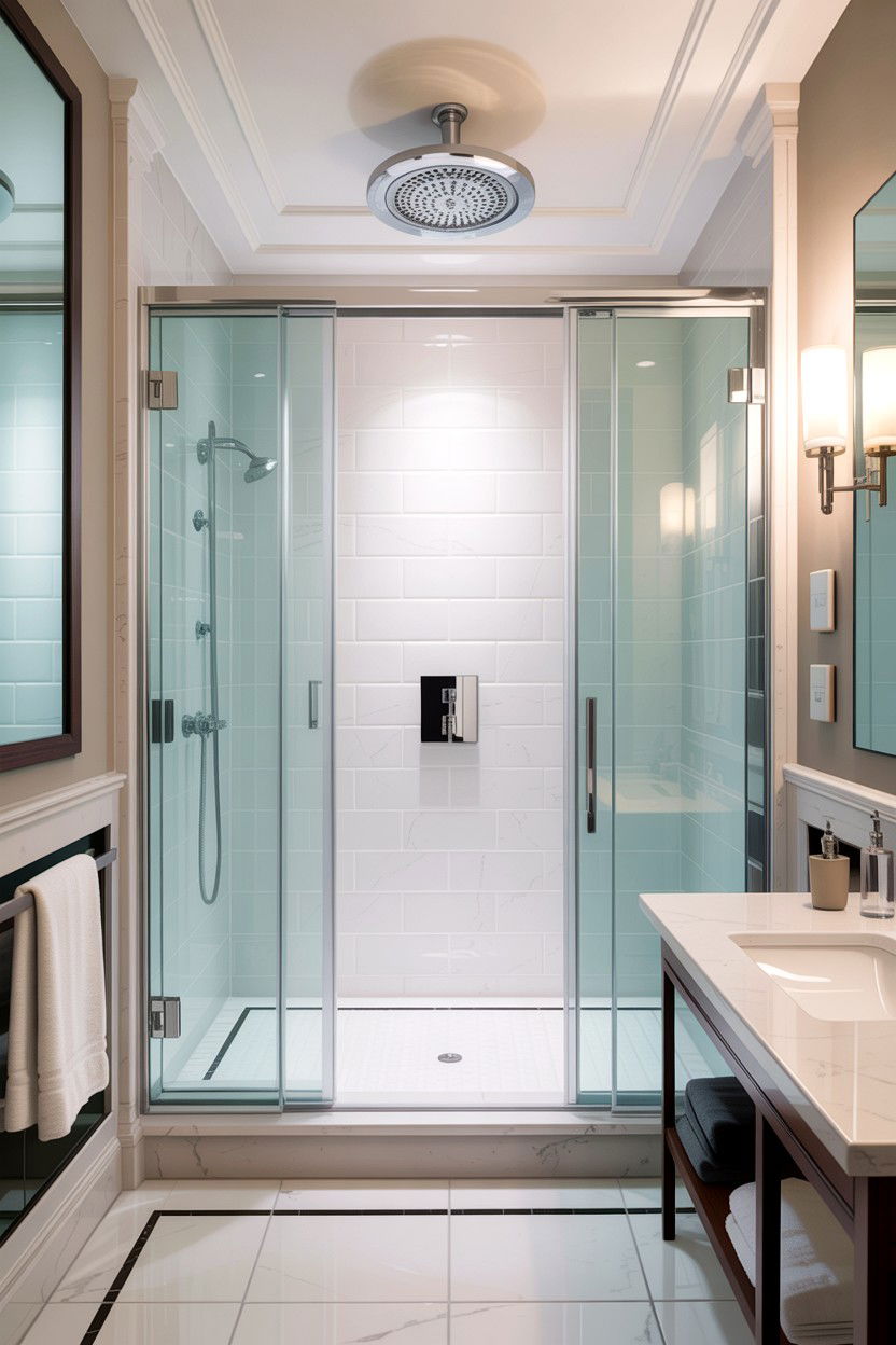 Contemporary Chrome Bathroom Fan - 30 bathroom ceiling fan ideas