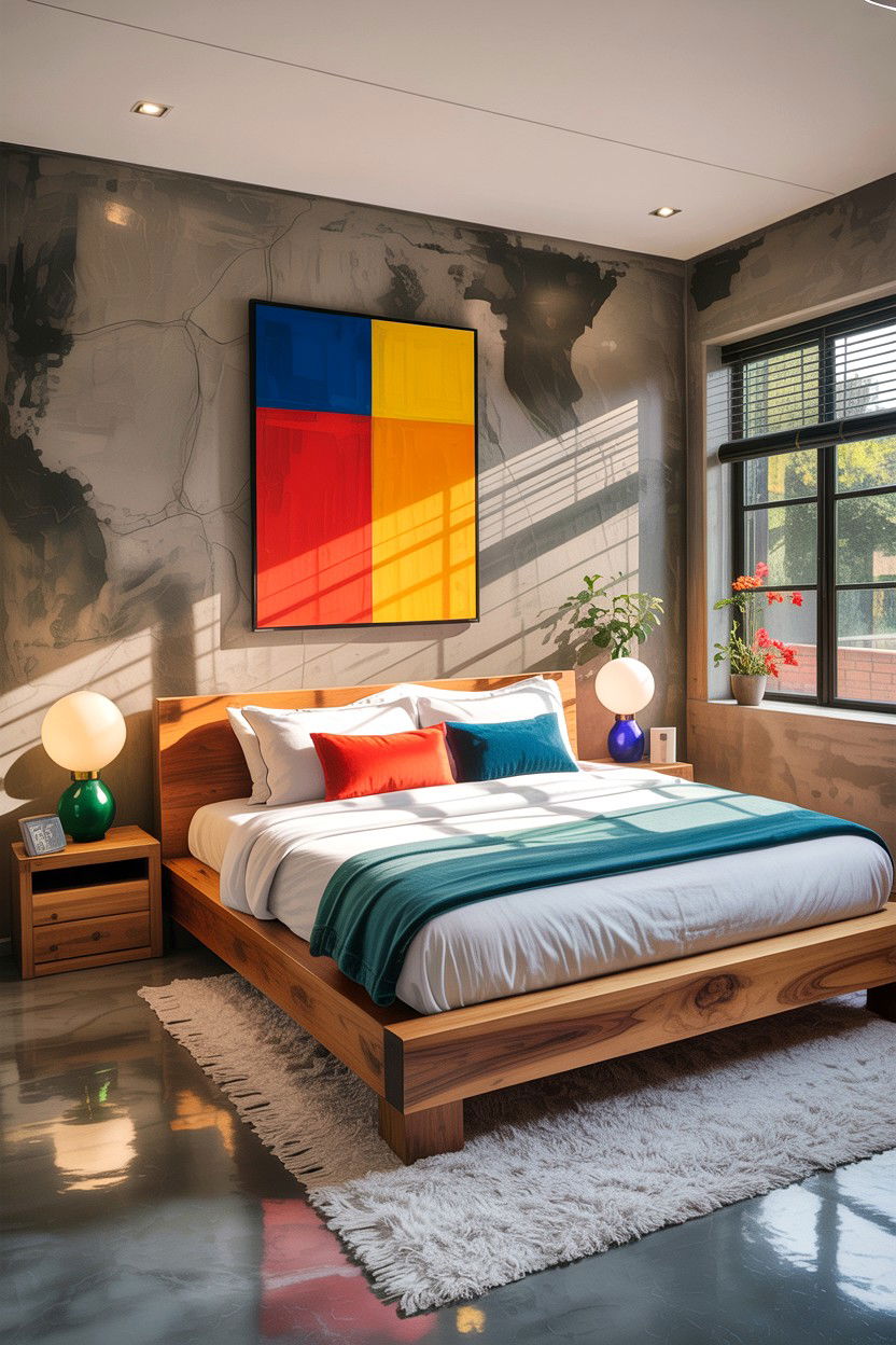 Contemporary Concrete Bedroom - 30 concrete wall bedroom ideas