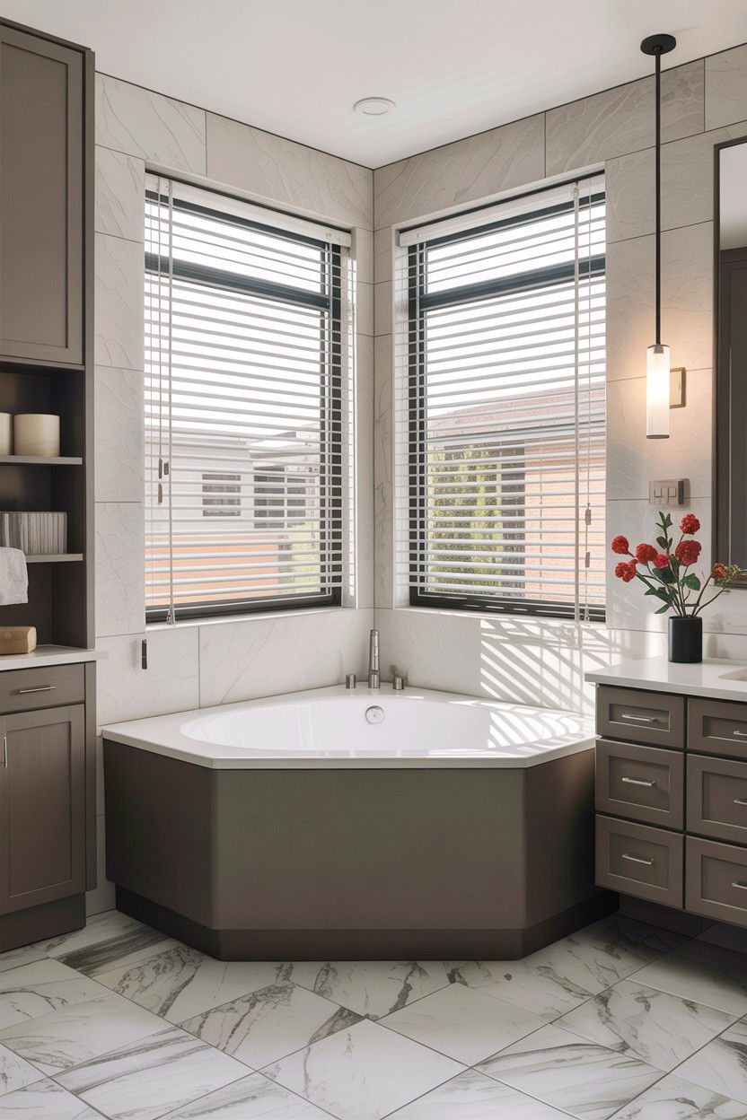 Contemporary Corner Tub - 30 corner tub ideas