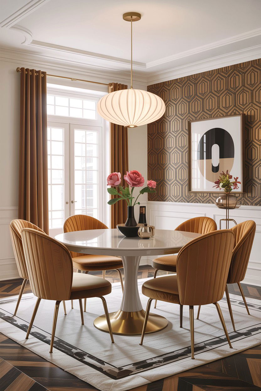 Contemporary Dining Room - 30 tan and white dining room ideas