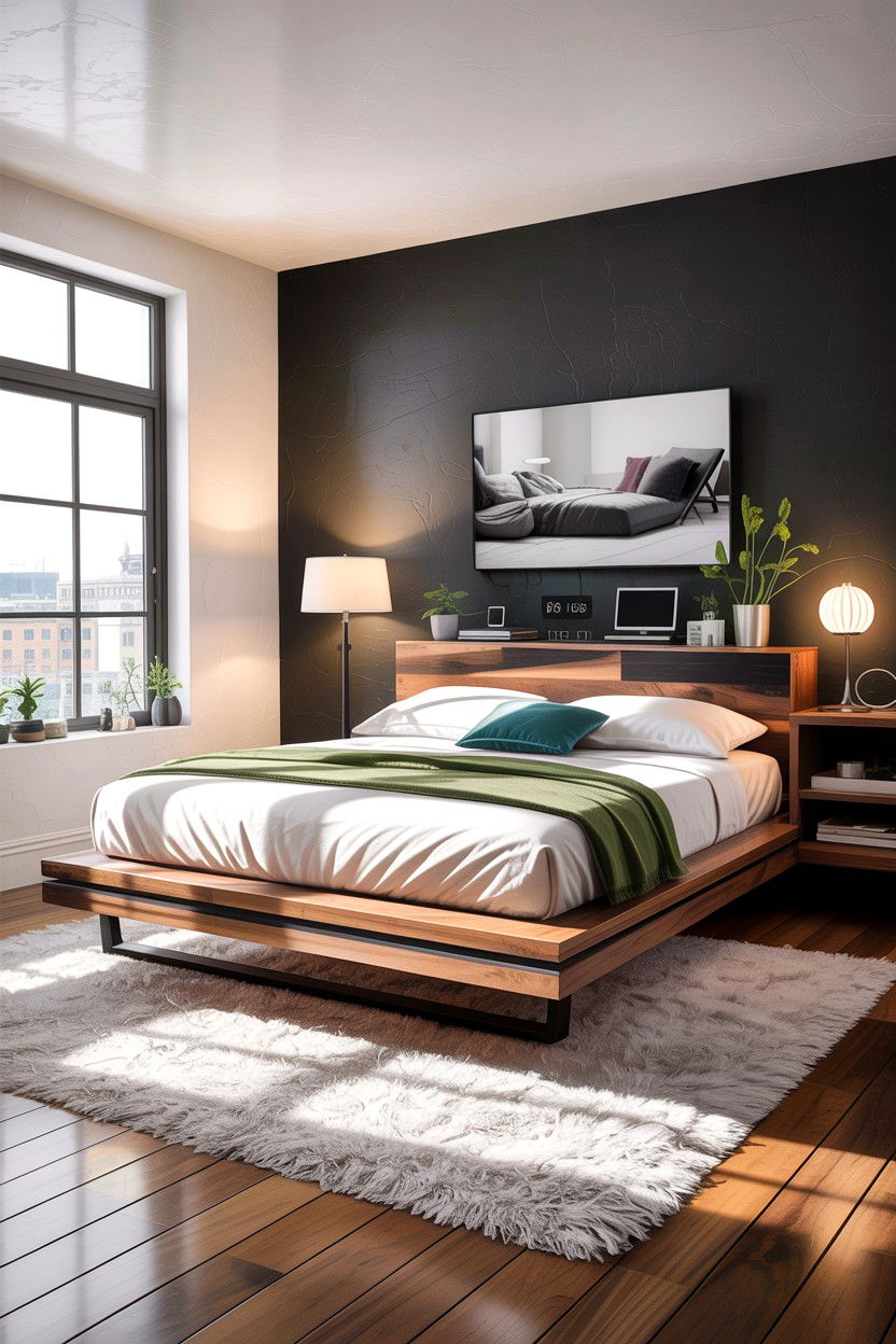 Contemporary Floating Bed Frame - 30 bedroom floating bed ideas