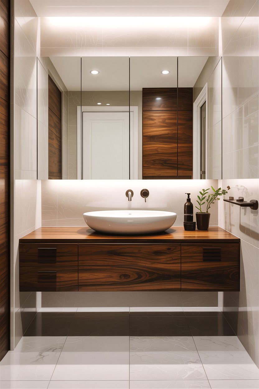 Contemporary Floating Vanity Bathroom - 30 interior designer bathroom ideas