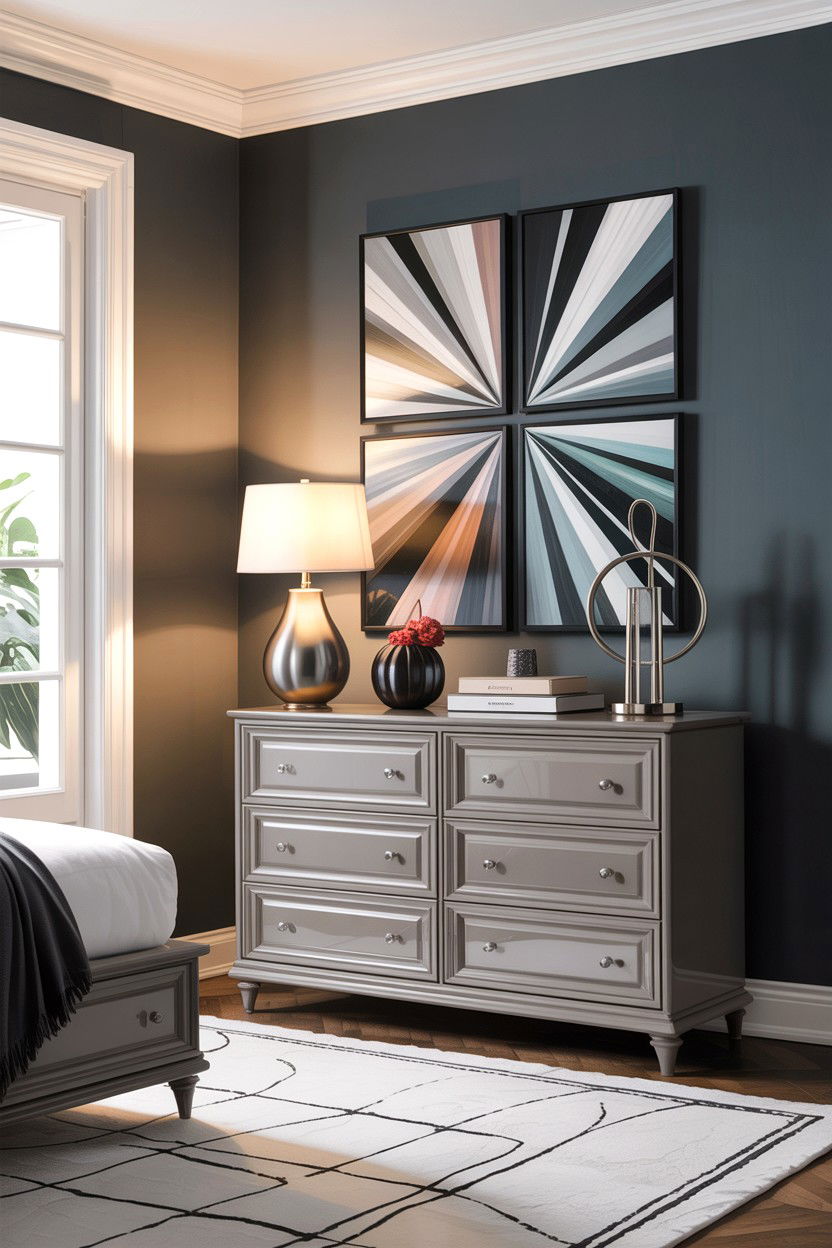 Contemporary Gray Lacquer Dresser - 30 bedroom wide dressers