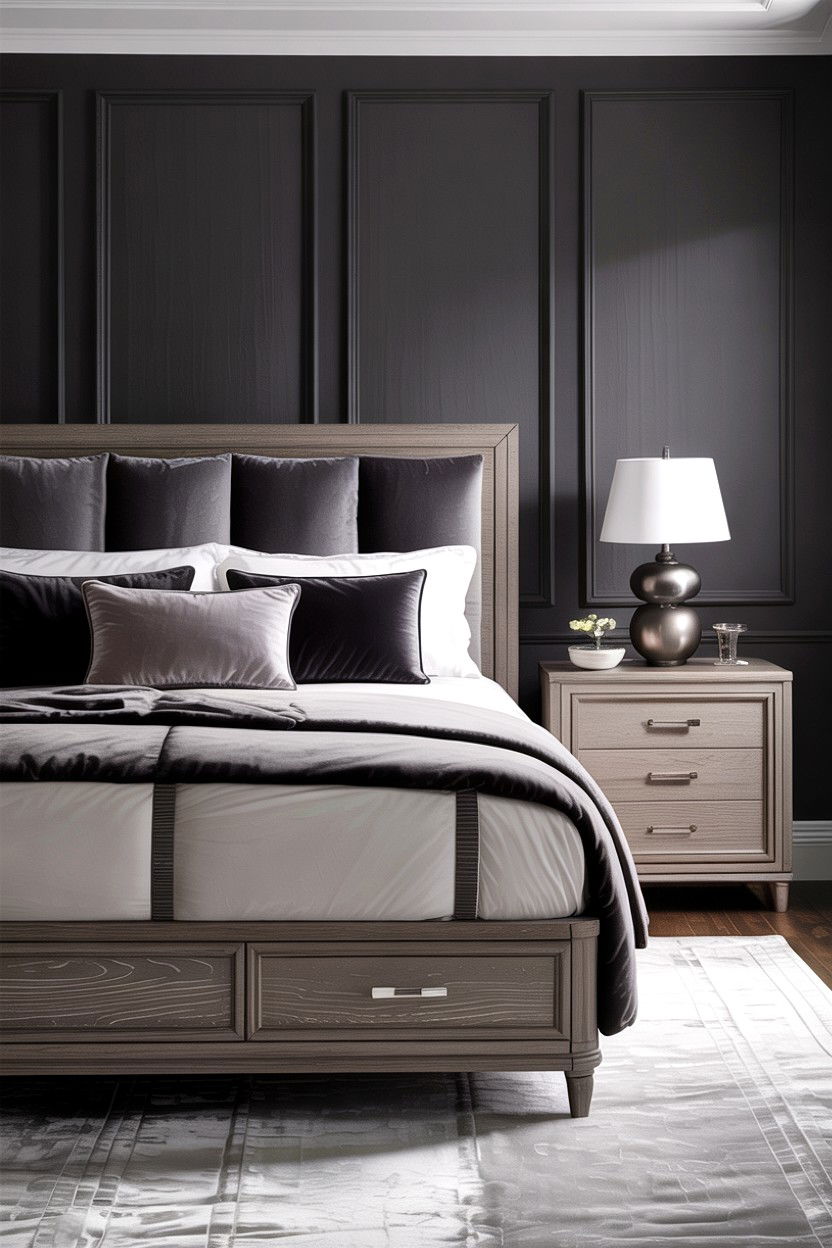 Contemporary Gray Oak Bedroom - 30 bedroom oak furniture ideas