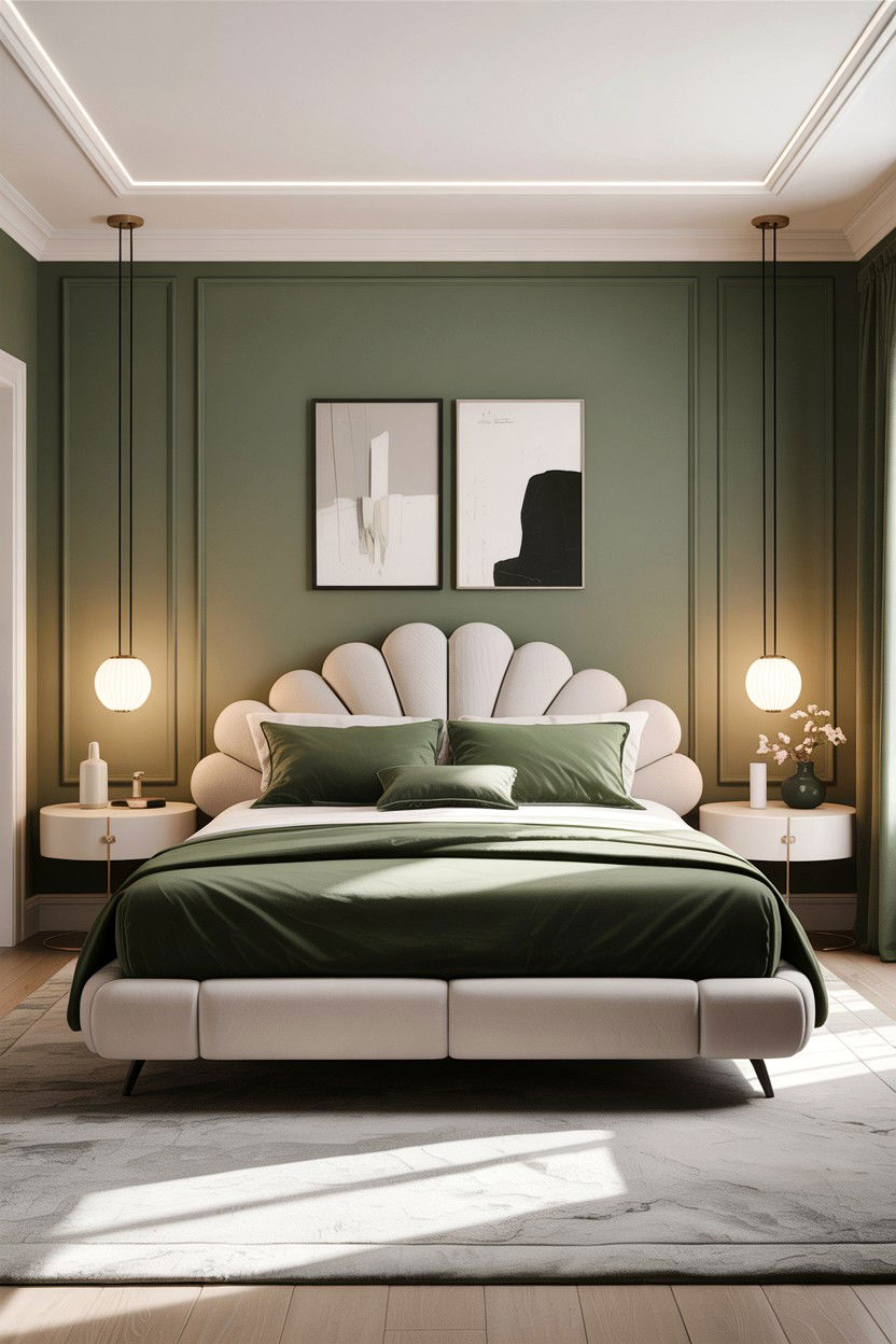 Contemporary Sage Green Bedroom - 30 sage and white bedroom ideas