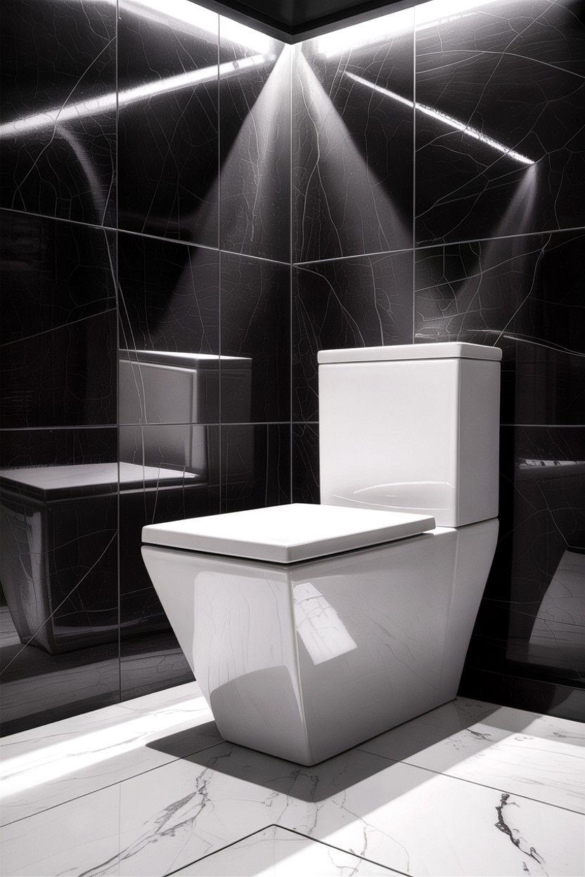 Contemporary Square Shape Toilet - 30 comfort height toilet ideas