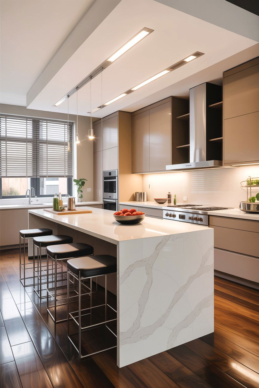 Contemporary Tan White Kitchen - 30 tan and white kitchen ideas