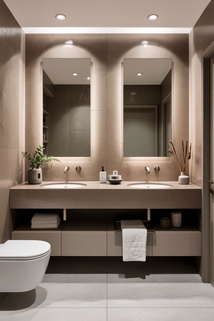 Contemporary Taupe Bathroom - 30 taupe and white bathroom ideas