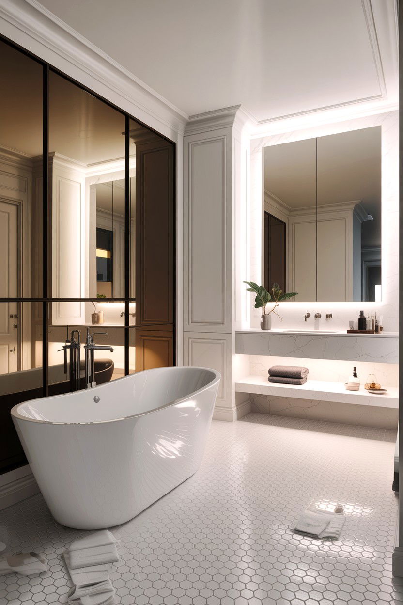 Contemporary White Bathroom - 30 all white bathroom ideas