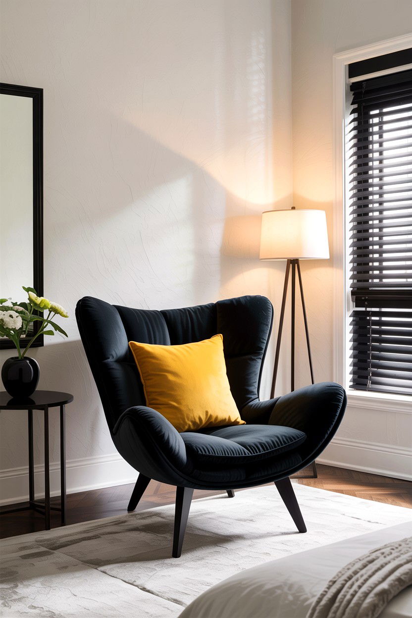 Contemporary bedroom accent chair - 30 bedroom with sitting area ideas