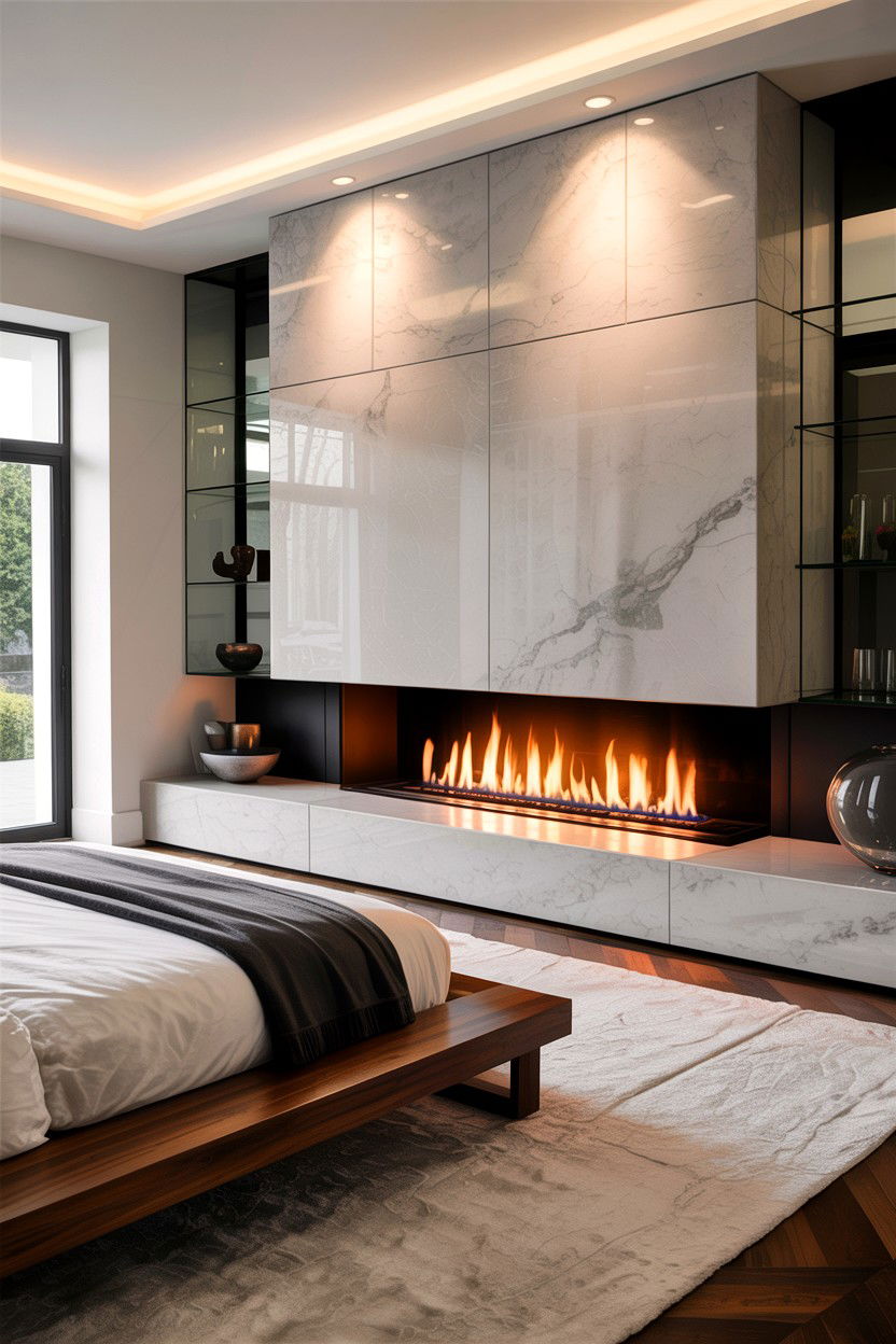 Contemporary bedroom fireplace - 30 bedroom wood burning fireplace ideas